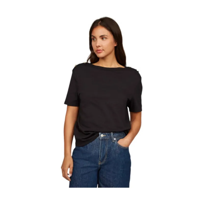 Tommy Hilfiger Camiseta amplia de rayas con cuello barco WW0WW42907