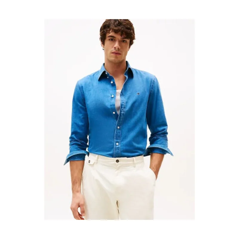 Tommy Hilfiger Camisa de chambray con corte regular MW0MW38134