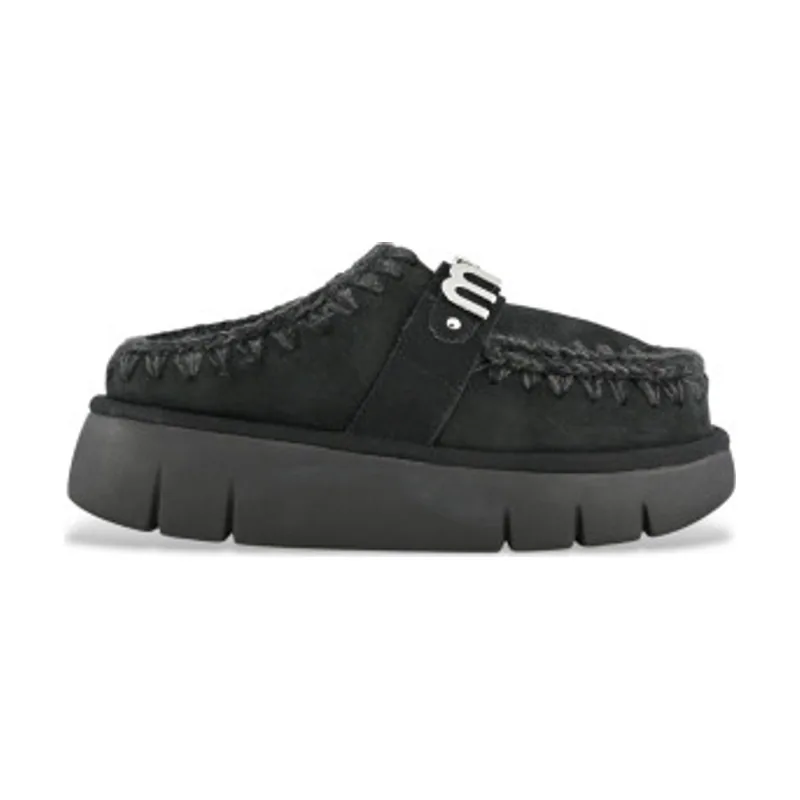 Mou Zuecos de piel Bounce clog metal logo MU.FW531001A