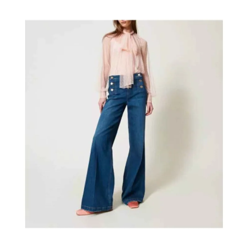 Twinset Vaqueros acampanados con botones decorativos 251TP2574