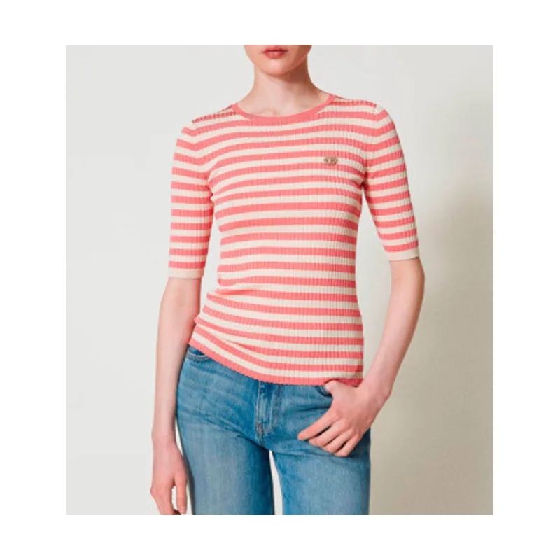 Twinset Jersey de rayas con manga corta 251TP3470