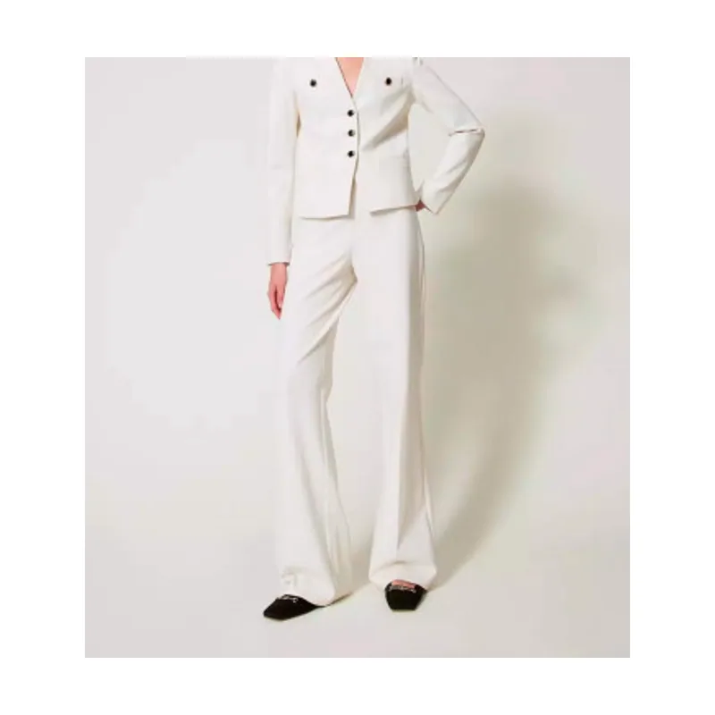 Twinset Pantalón de pernera ancha con botones joya 251TP2132