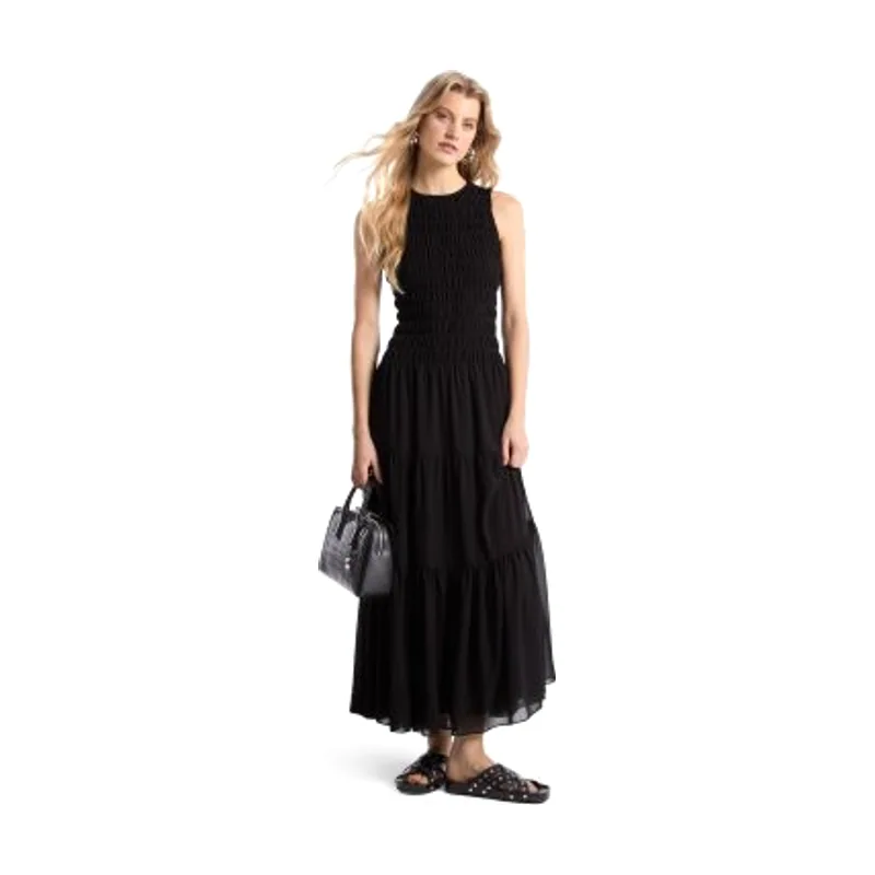 Michael Kors Vestido de tirantes de georgette fruncido MS582VF7R3