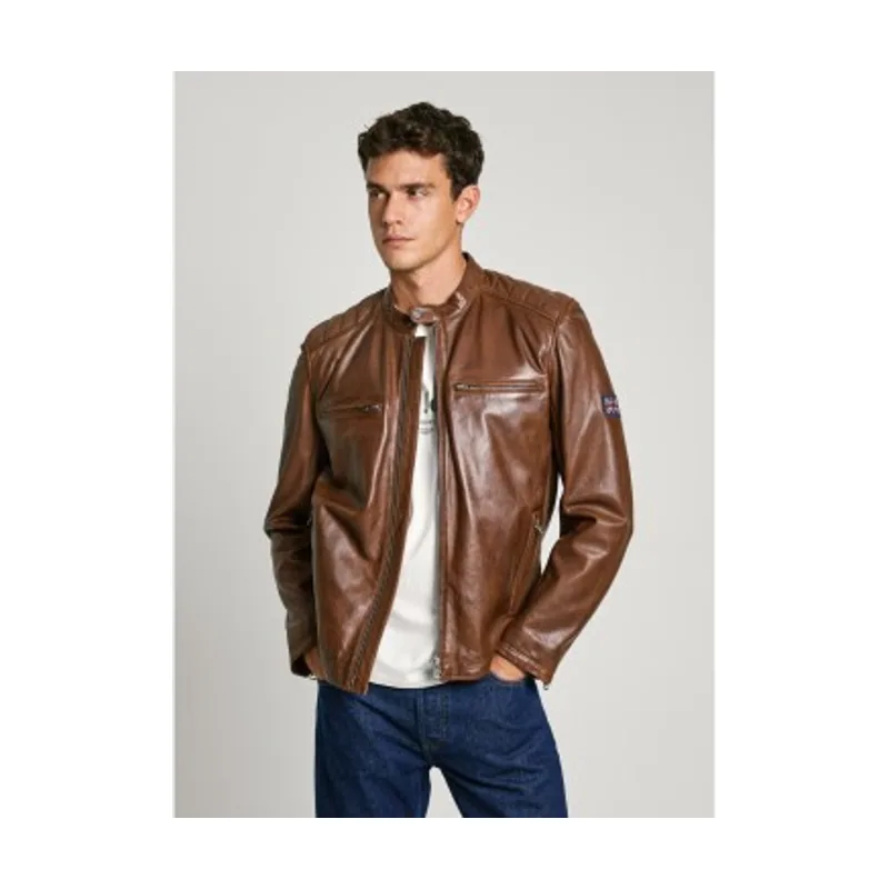 Pepe Jeans Cazadora de piel Malvar PM403106