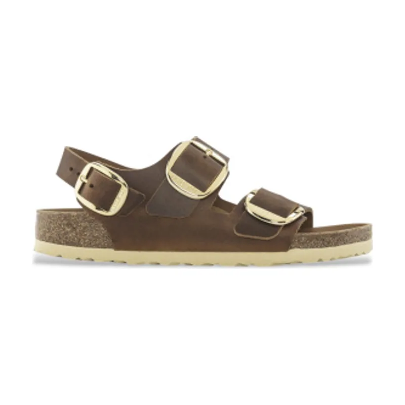 Birkenstock Sandalias de Piel Milano Big Buckle Cuero engrasado (Ajuste Estrecho) 1024067