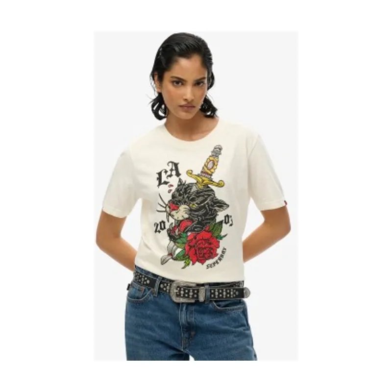 Camiseta de corte relajado con motivo de tatuaje Neo Trad W1011607A
