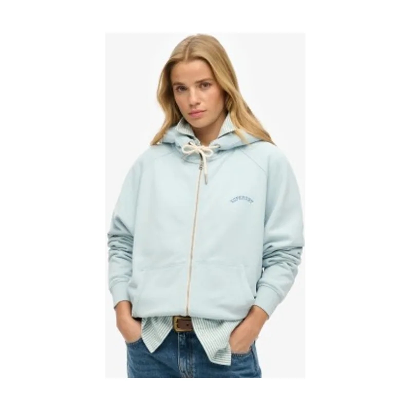 Superdry Sudadera con capucha, manga reglán, cremallera y logo Esssential W2012287A