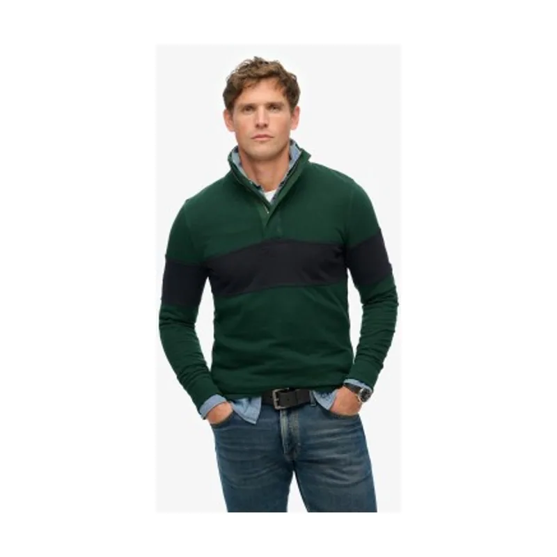 Superdry Jersey de rugby clásica con cuello panadero M2014171A