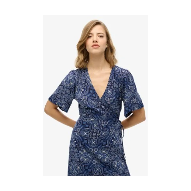 Superdry Vestido midi cruzado con estampado W8011923A