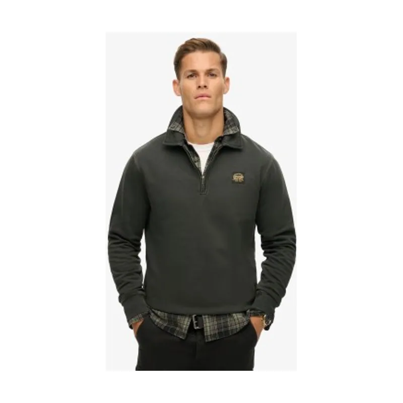 Superdry Sudadera con media cremallera y costuras en contraste M2013776A