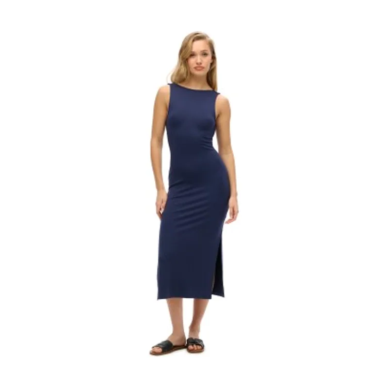 Superdry Vestido midi con espalda trenzada de jersey W8011951A