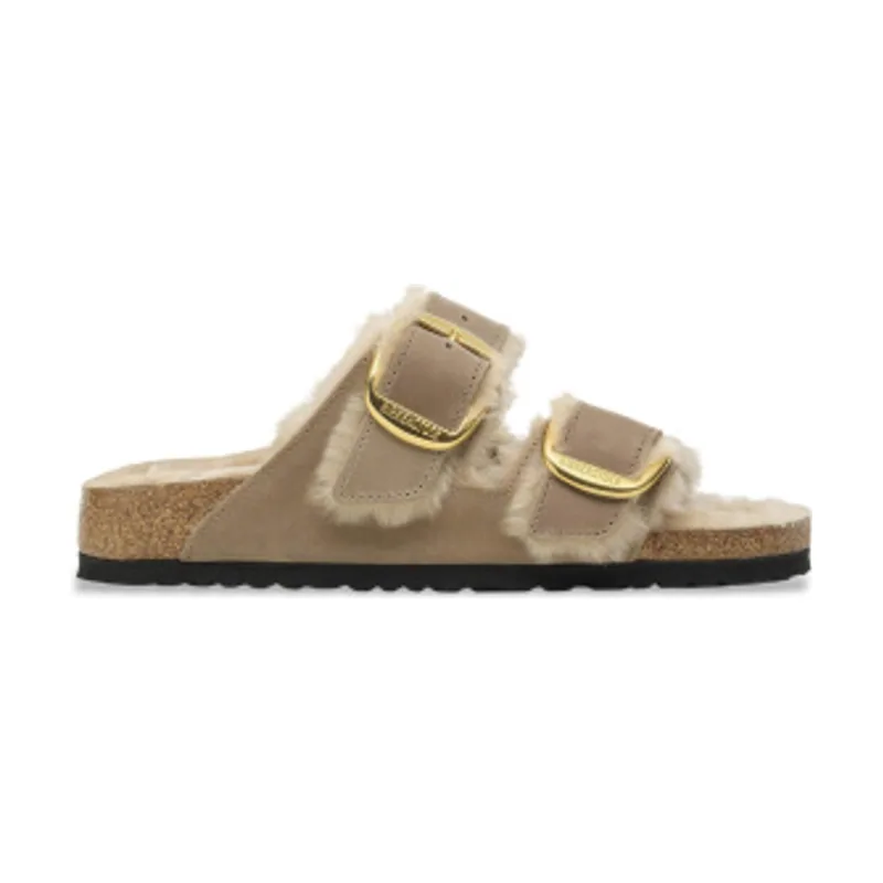 Birkenstock Sandalias de Piel Arizona Big Buckle Lana de borrego (Ajuste Estrecho) 1030384
