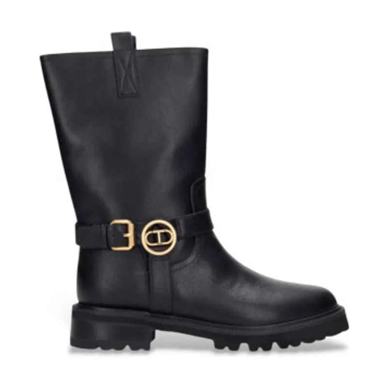 Twinset Botas de piel Biker 252TCP192