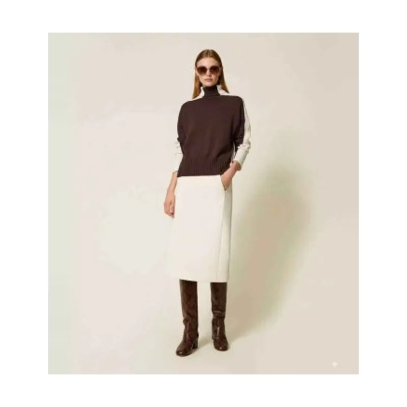 Twinset Falda midi de tejido scuba 252TP2191