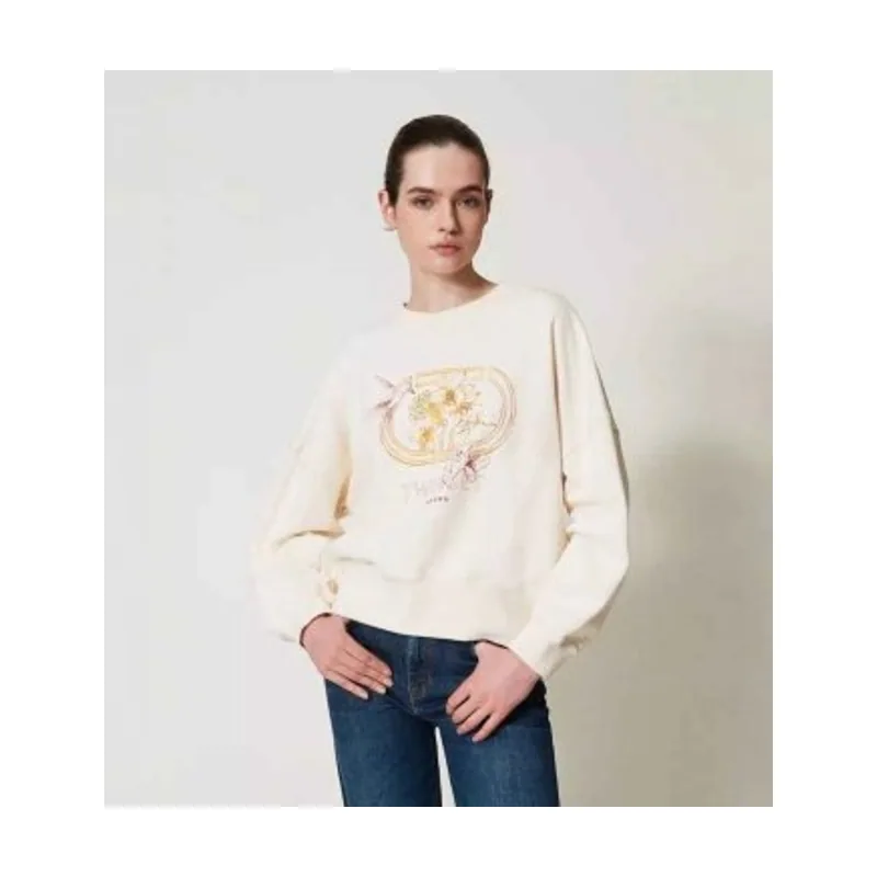 Twinset Sudadera con estampado de colibrí 251TP2484