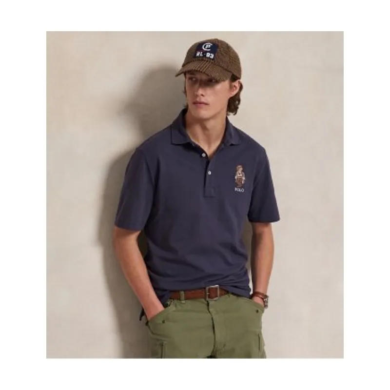 Polo Ralph Lauren Polo de piqué con Polo Bear Custom Slim 710P00083001