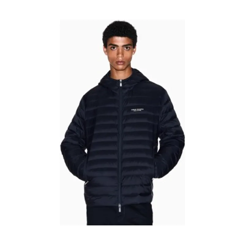 A|X Armani Exchange Chaqueta de plumas con cremallera completa y capucha XM001577AF16927UB101