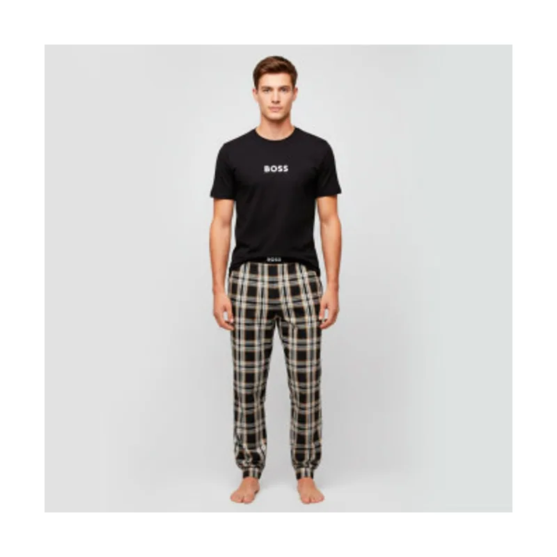 Boss Set de pijama liso y a cuadros 50535875