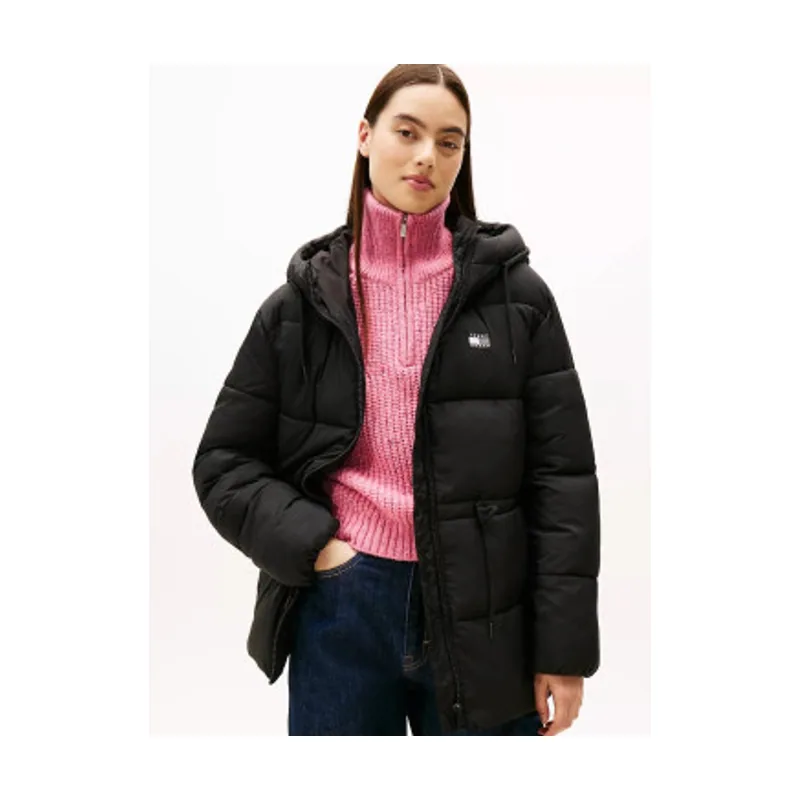 Tommy Jeans Chaqueta Acolchada Midi con Capucha DW0DW21626