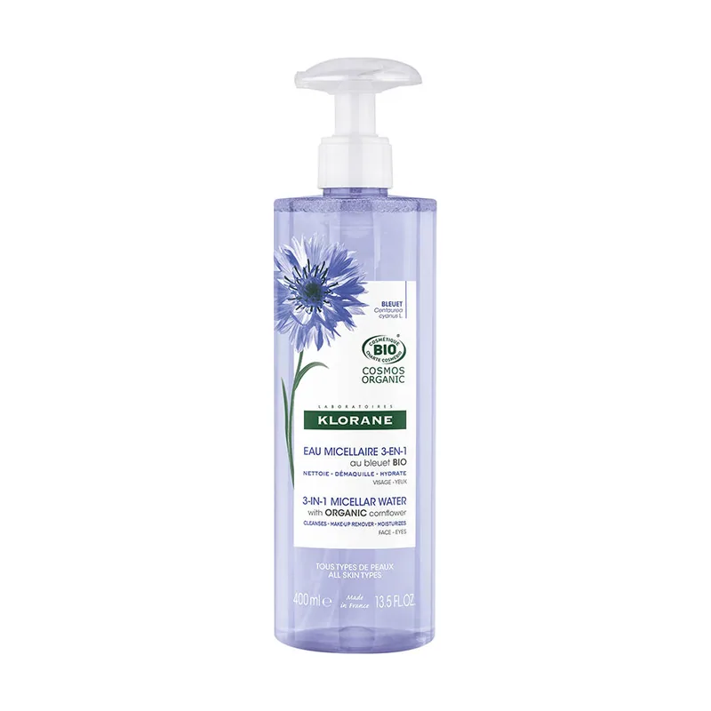 Klorane ACIANO BIO agua micelar desmaquillante 400 ml