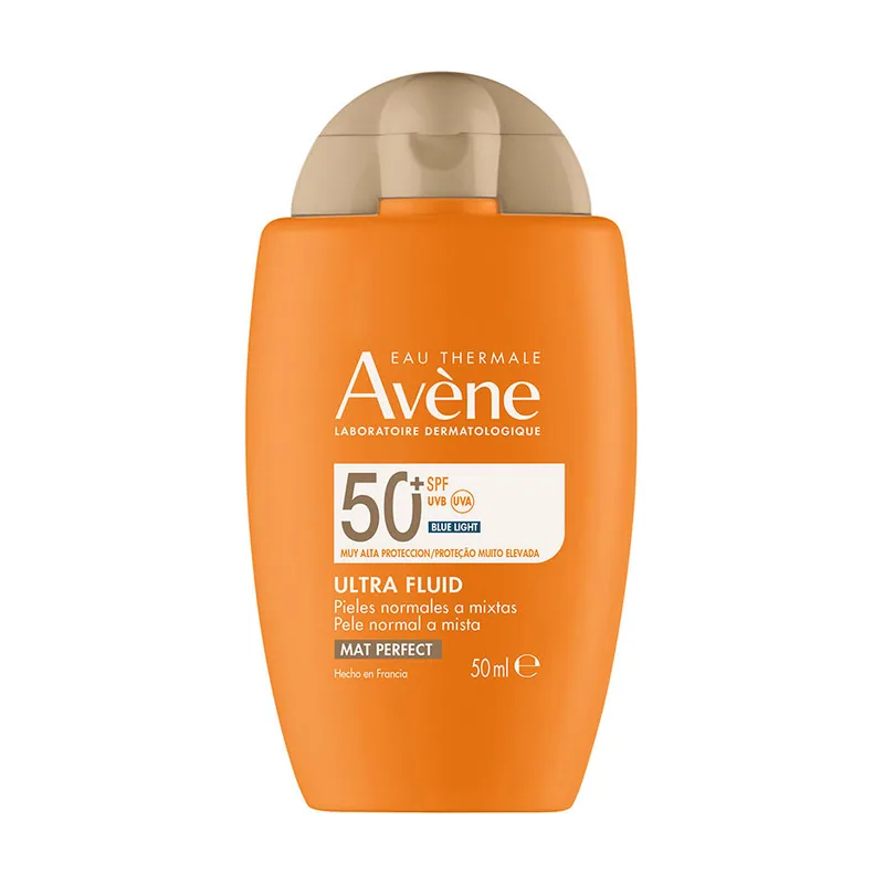 Avene SOLAIRE ULTRA FLUIDO MAT PERFECT protector solar facial tono universal SPF50 50 ml