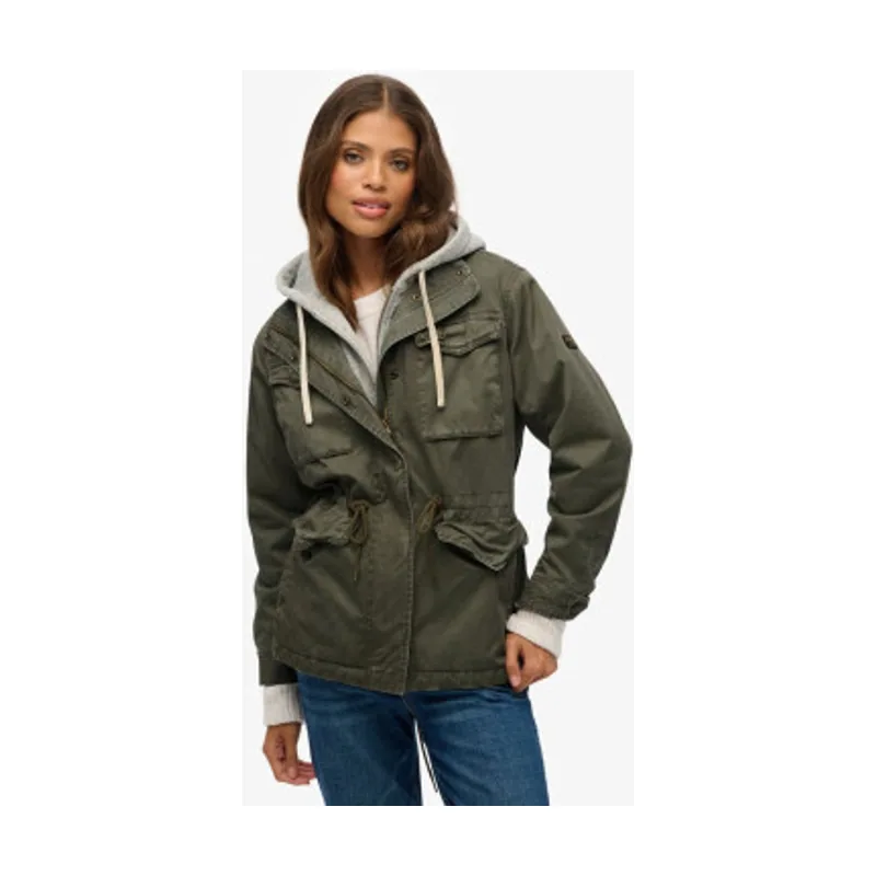 Superdry Jersey Hood Borg Military W5011935A