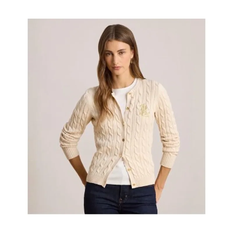 Lauren Ralph Lauren Cárdigan de algodón de punto trenzado 200932225001