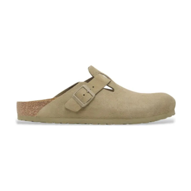 Birkenstock Zuecos de Piel Boston verde (Ajuste Regular) 1025788