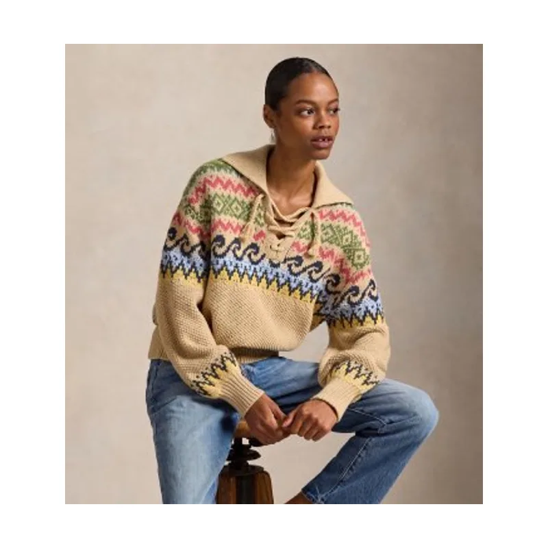 Jersey Fair Isle Lace-Up 211A96241001