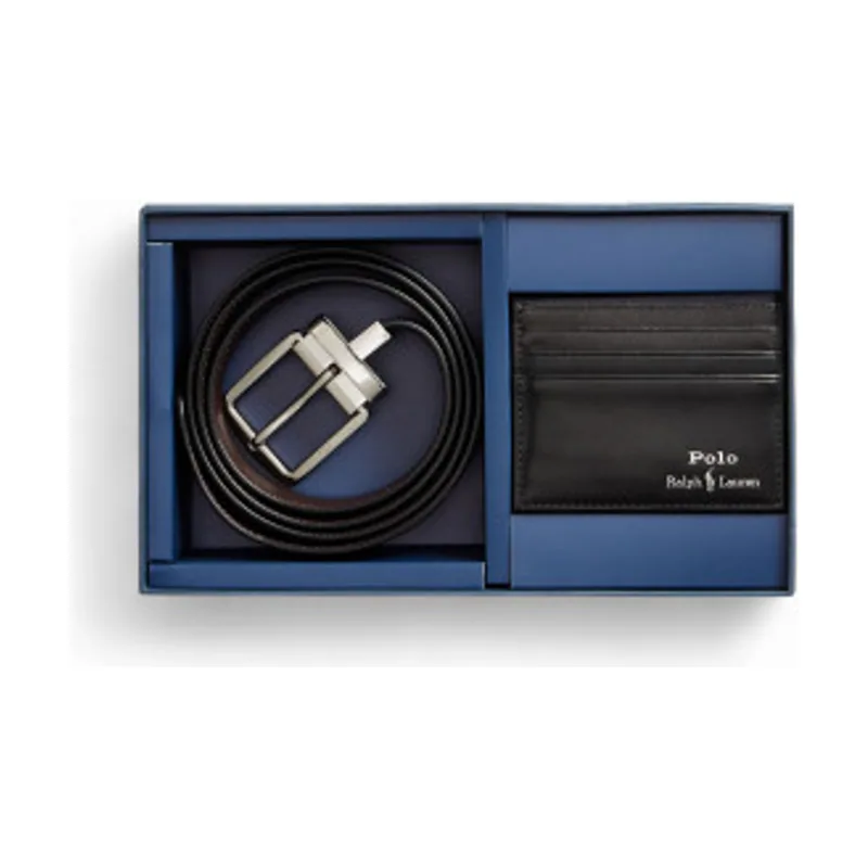 Polo Ralph Lauren Set de cinturón y tarjetero de piel 405880721001