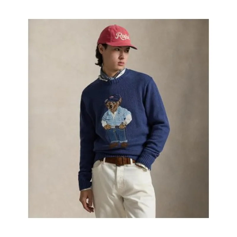 Jersey de algodón y lino con Polo Bear 710A13002001