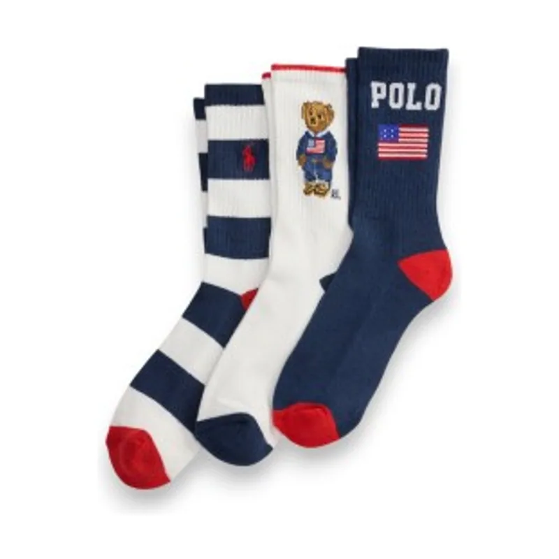 Polo Ralph Lauren Set de 3 Calcetines Bandera 444P03163001