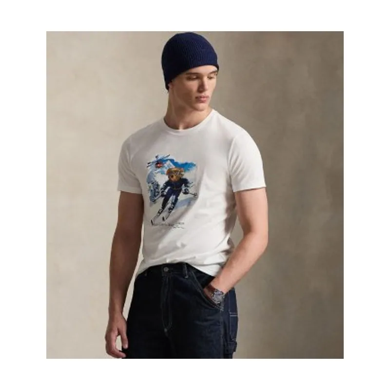 Polo Ralph Lauren Camiseta con Polo Bear Custom Slim Fit 710P07343001