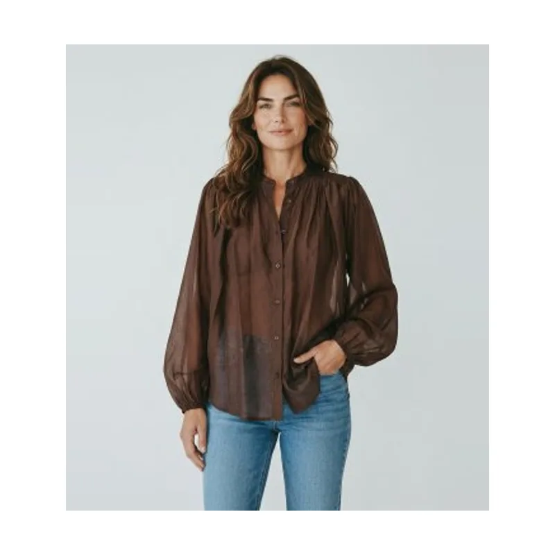 Camisa de gasa fruncida 261TF2040