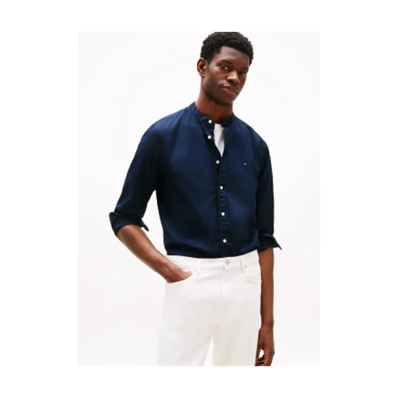 Tommy Hilfiger Camisa Flex con cuello grandad MW0MW39966