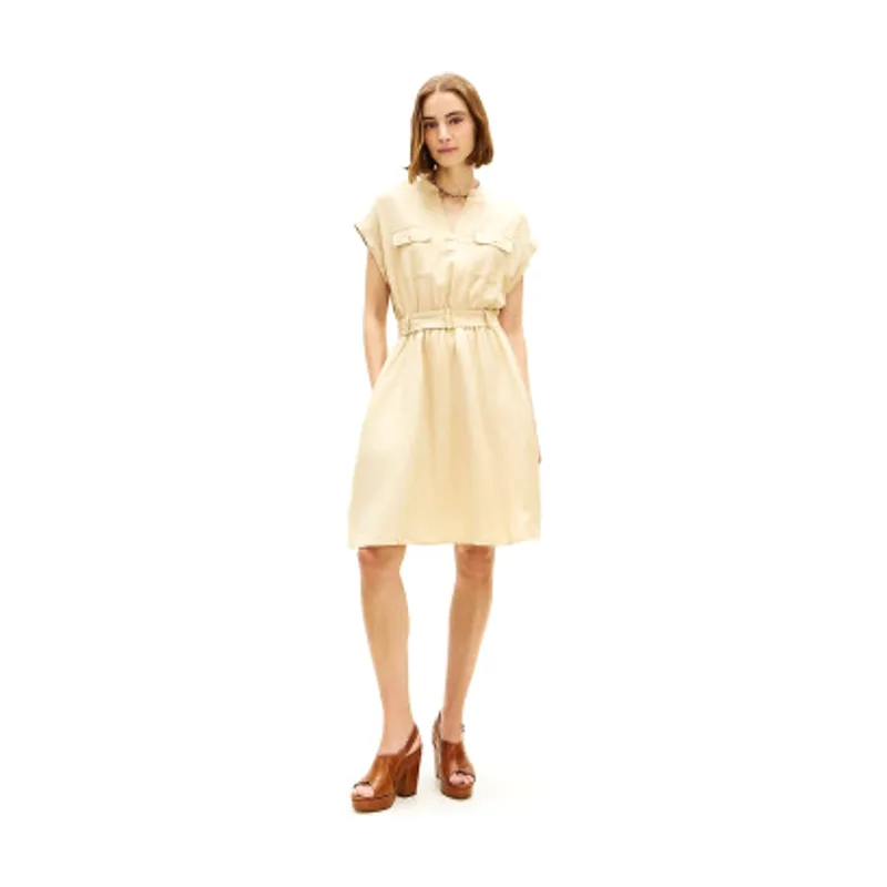 Tommy Hilfiger Vestido camisero corto con cinturón WW0WW49659