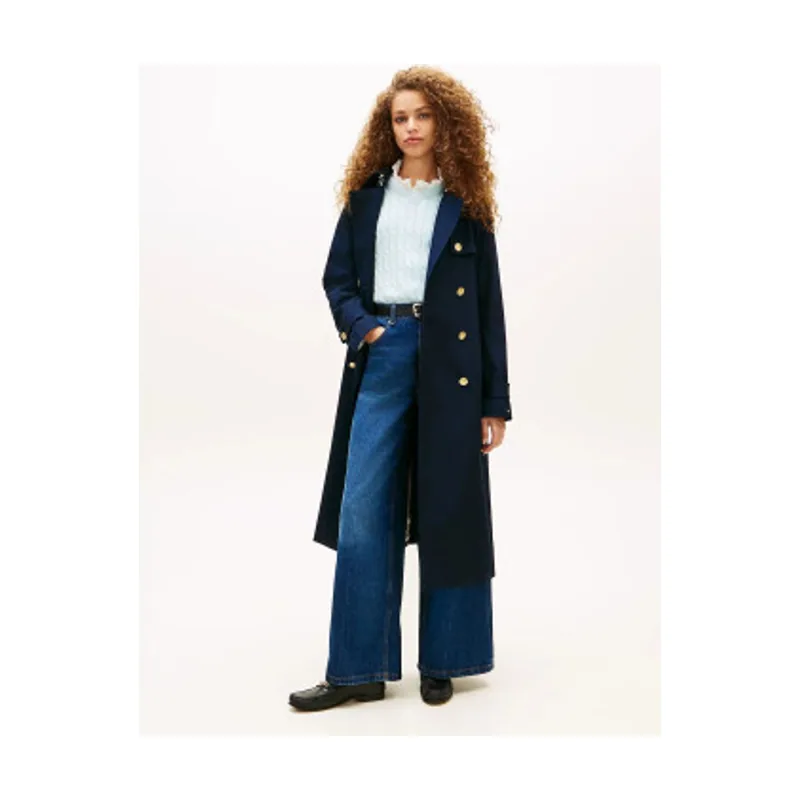 Tommy Hilfiger Gabardina slim con botones dorados WW0WW48873