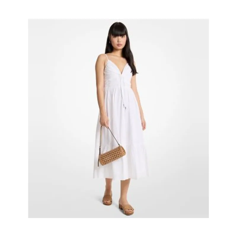 Michael Kors Vestido midi de popelina de algodón MS683DHKLZ
