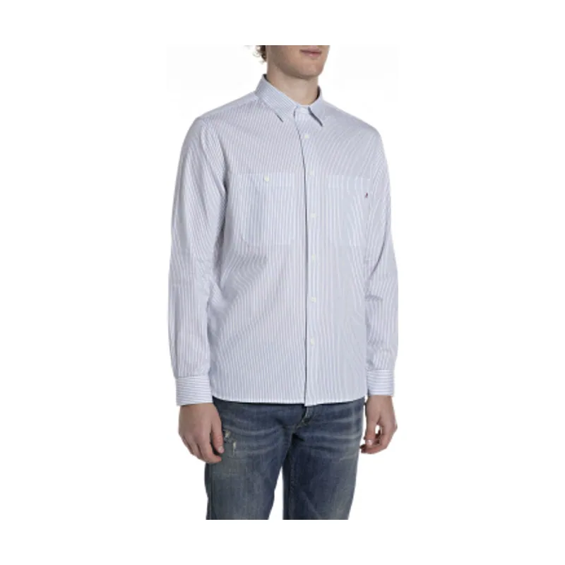 Replay Camisa de rayas Regular Fit M4138A.000.52880