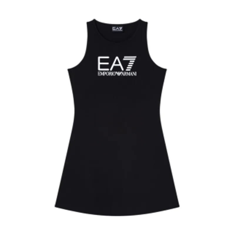 EA7 Vestido de algodón elástico Logo Series 7G000150_AF12484