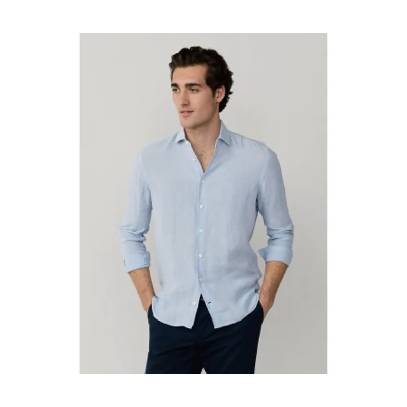 Hackett London Camisa ESS GMD de lino HM3010636
