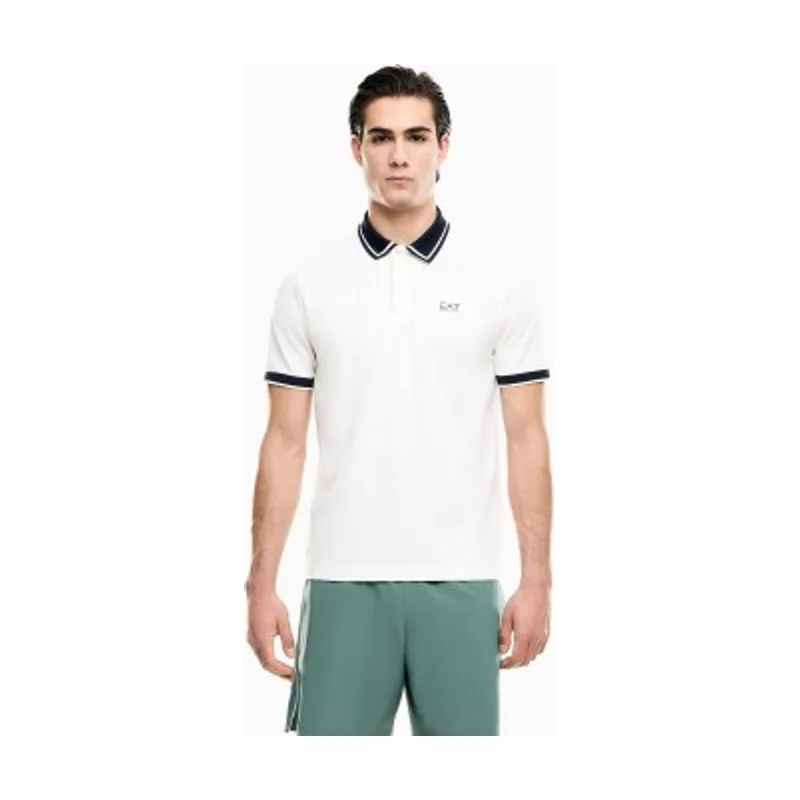 EA7 Polo Tennis Club de piqué de algodón elástico 7M001538_AF13511