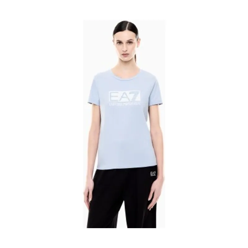 EA7 Camiseta de punto de algodón con logotipo 7W001093_AF10373