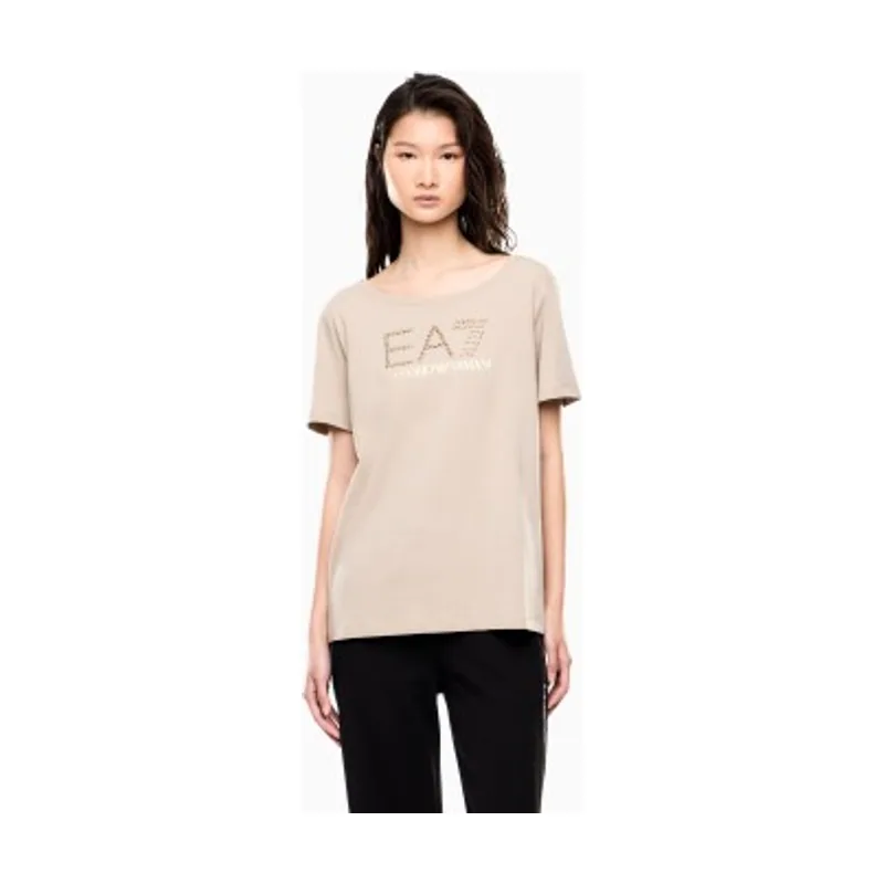 EA7 Camiseta de punto de algodón elástico Logo 7W001098_AF14880