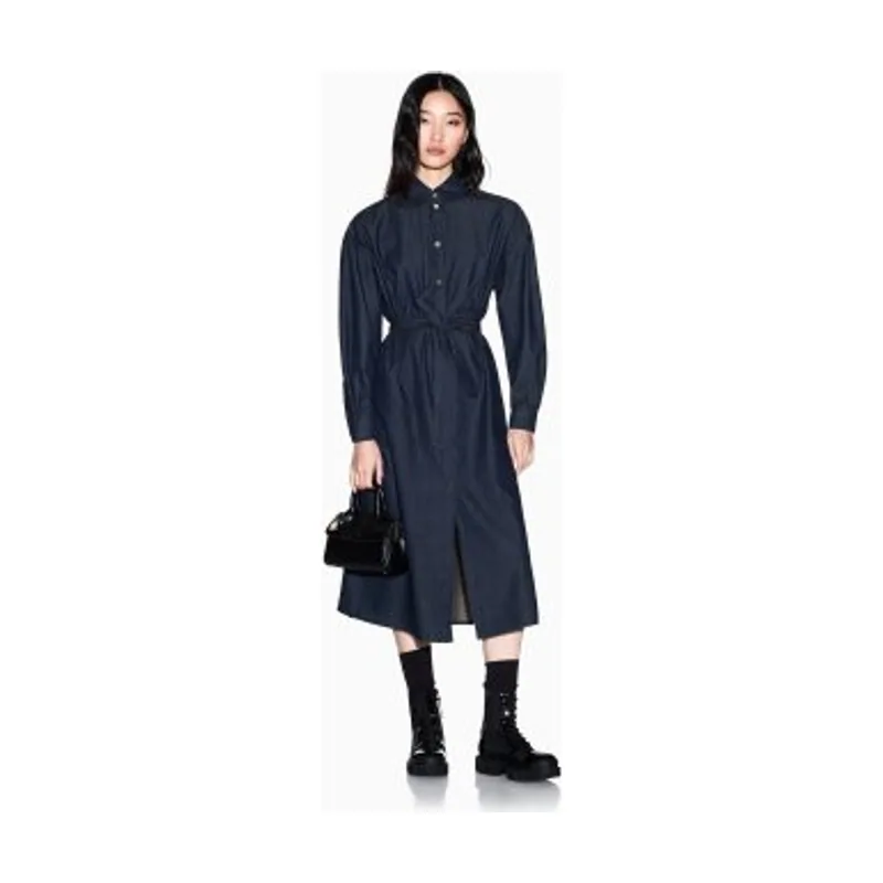 A|X Armani Exchange Vestido acampanado de chambray con cinturón XW001977AF21337MB001