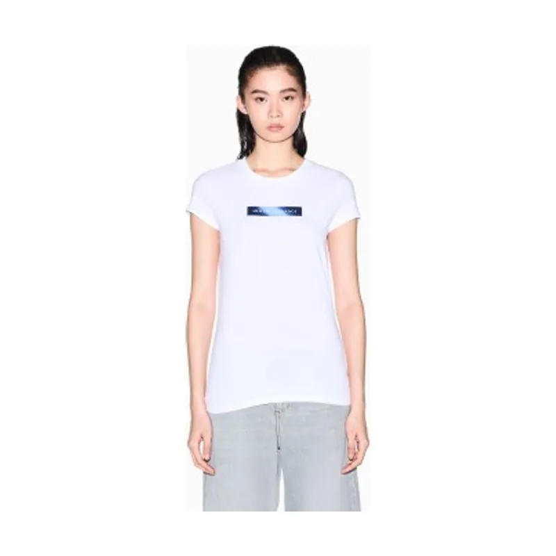 Camiseta ajustada de punto de algodón elástico XW002112AF16294U0002