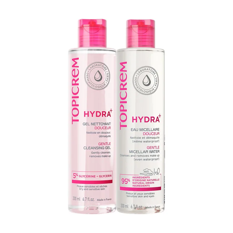 Topicrem HYDRA+ Rutina Facial GEL Limpiador + Agua Micelar Pack 2 pz