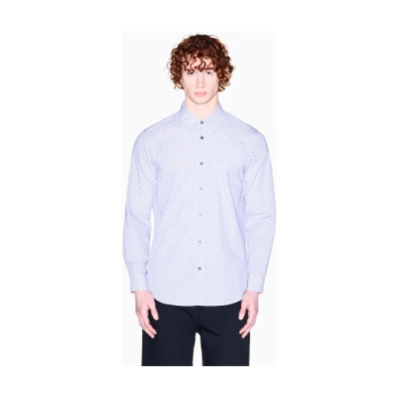 A|X Armani Exchange Camisa teñida con hilo jacquard regular XM002811AF24739F0204