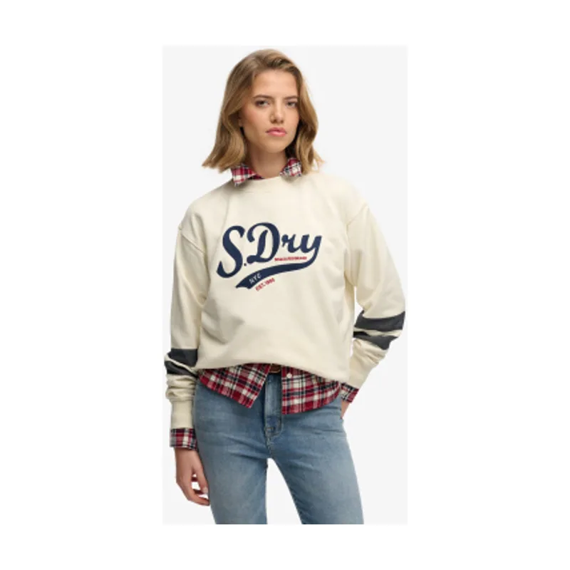 Sudadera Varsity Script Loose W2012596A