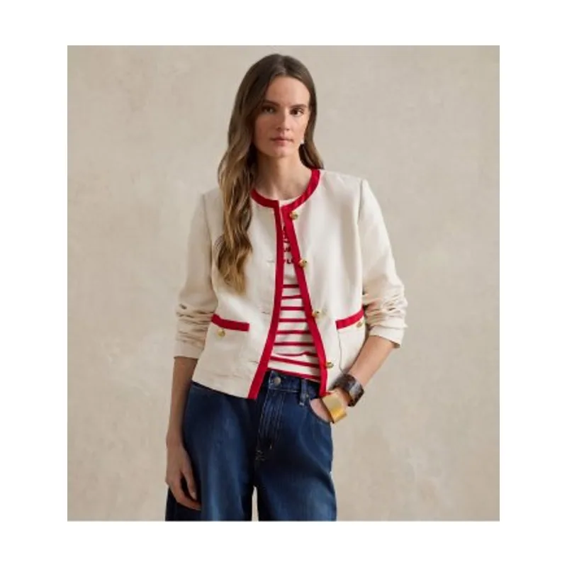 Lauren Ralph Lauren Blazer de sarga de mezcla de lino 200P08848001